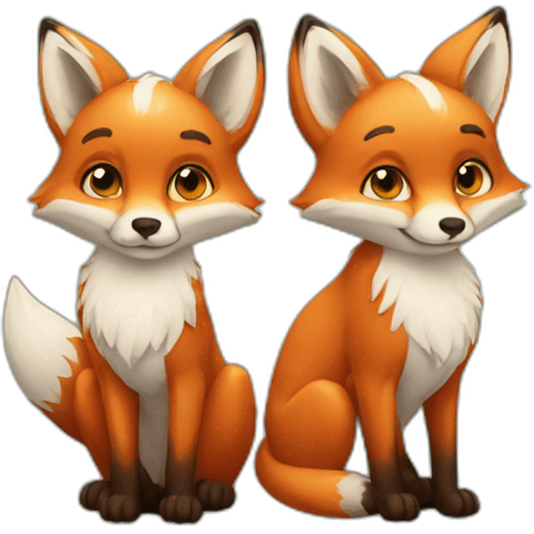 Twin foxes emoji