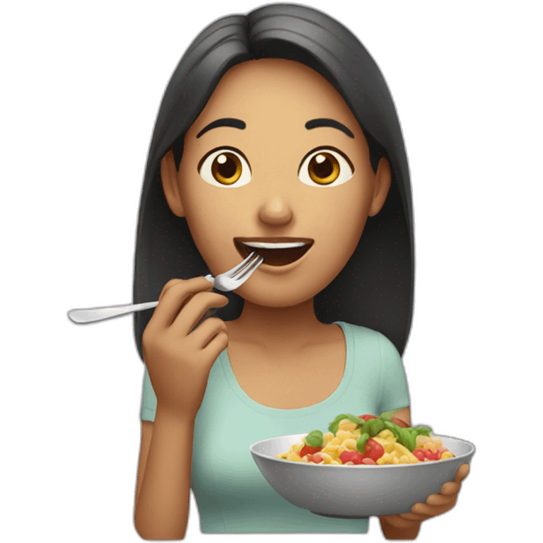 woman eating emoji