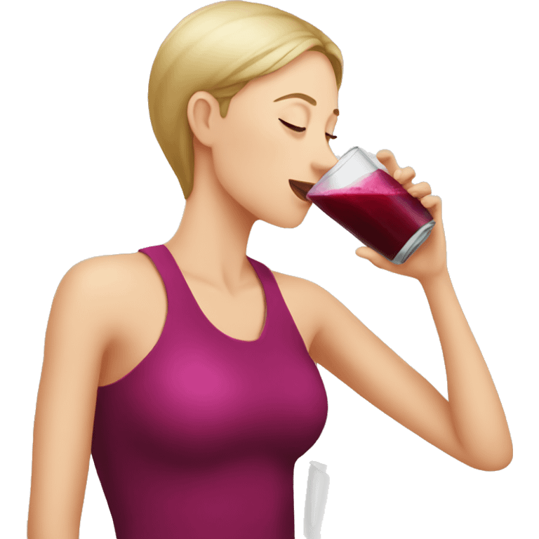  woman drinking beet juice emoji