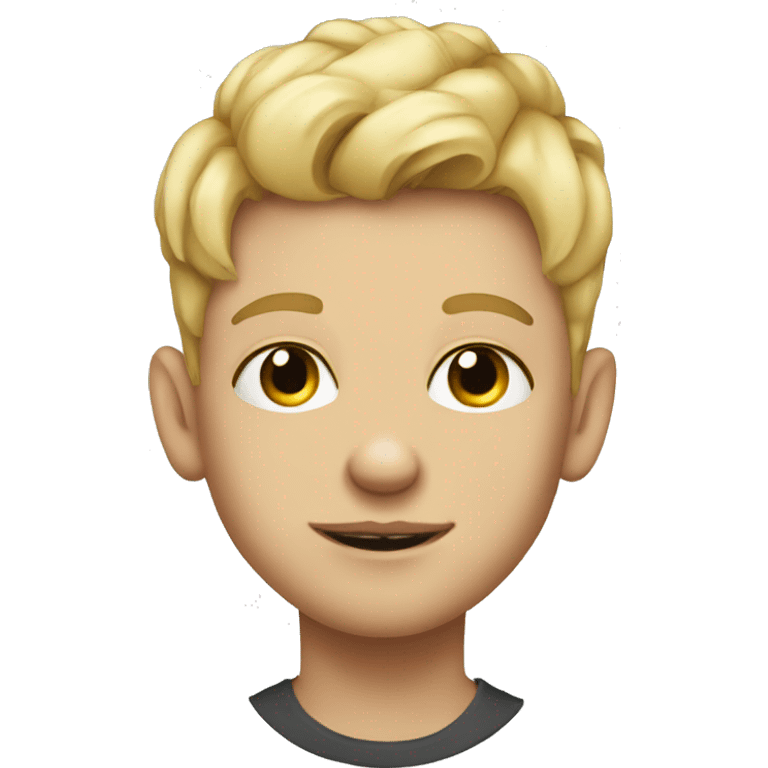 portrait of a Blond -haired boy with tattoos emoji