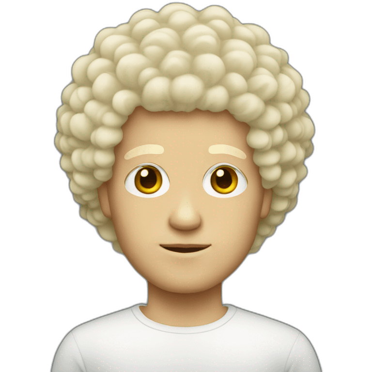 Blonde white man with afro emoji