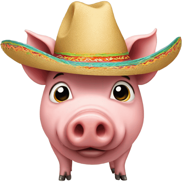 Pig wearing a sombrero emoji