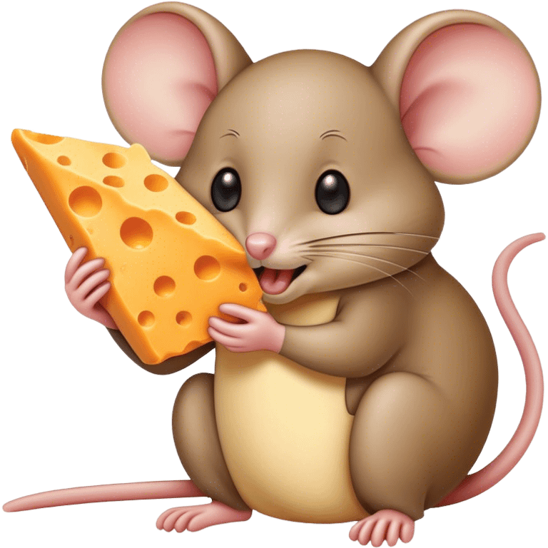 Mouse eating cheese emoji