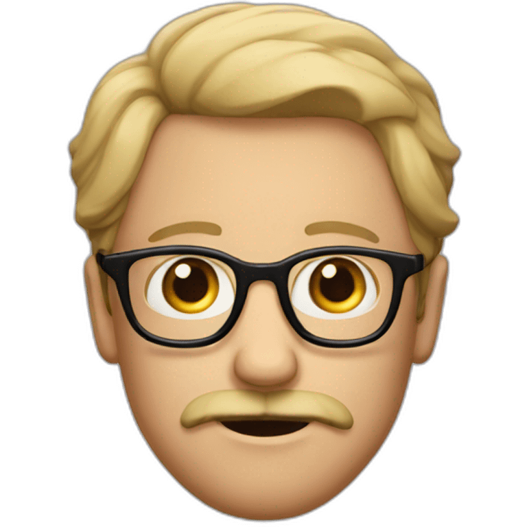 stupid guy with sparse mustache and glasses emoji