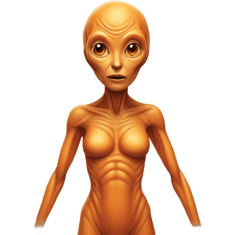 a orange alien woman full body emoji