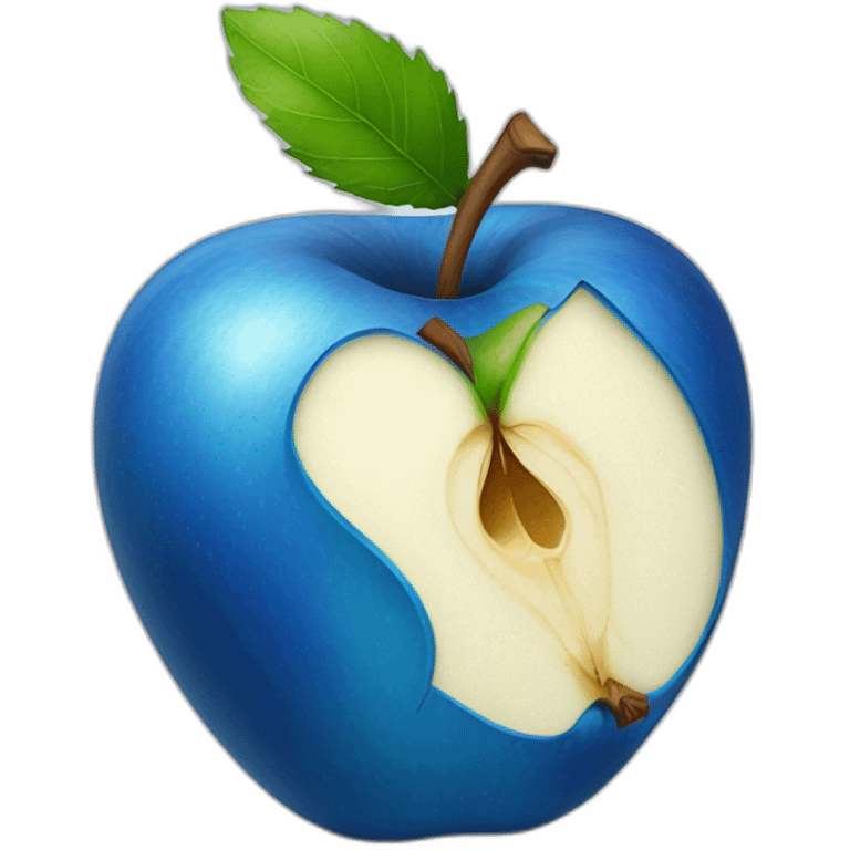 blue bitten apple emoji