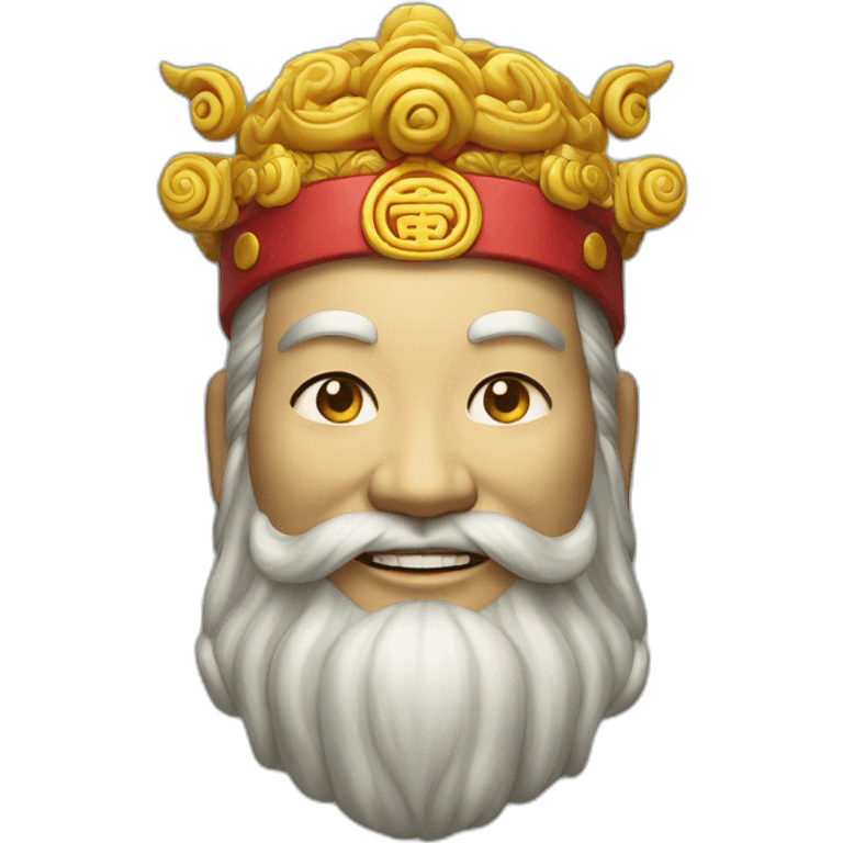 Smiling photo realistic enchanting chinese god of Fortune emoji