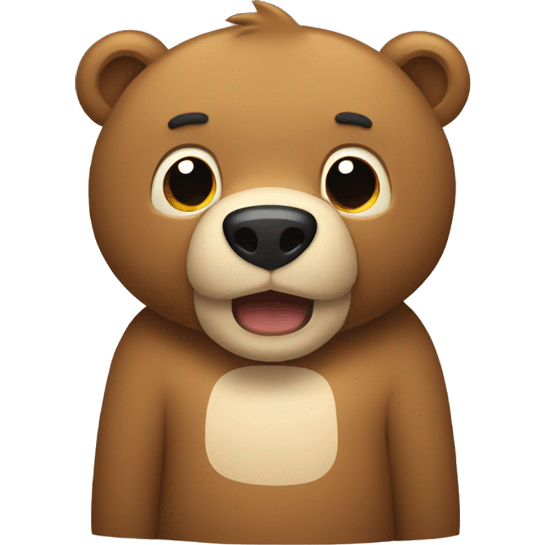 Urso forte e musculoso comendo verdura emoji