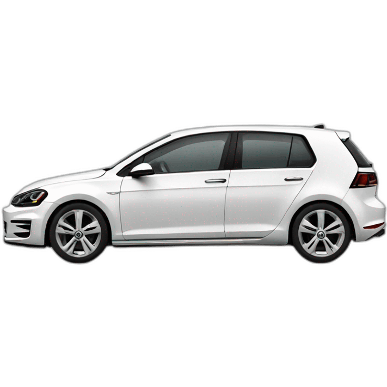 white volkswagen golf hatchback car emoji