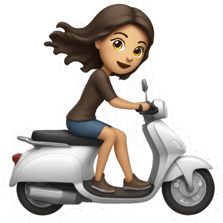 Brunette girl on an elctric scooter emoji