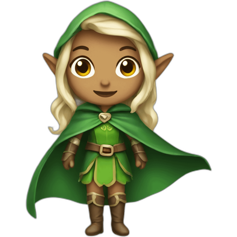 female elves with green cape emoji