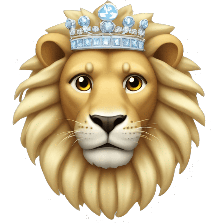 Un león fuerte con corona de diamantes  emoji