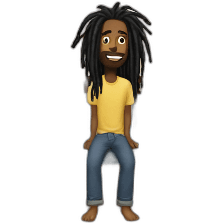 Black man dreadlock in a bedroom emoji