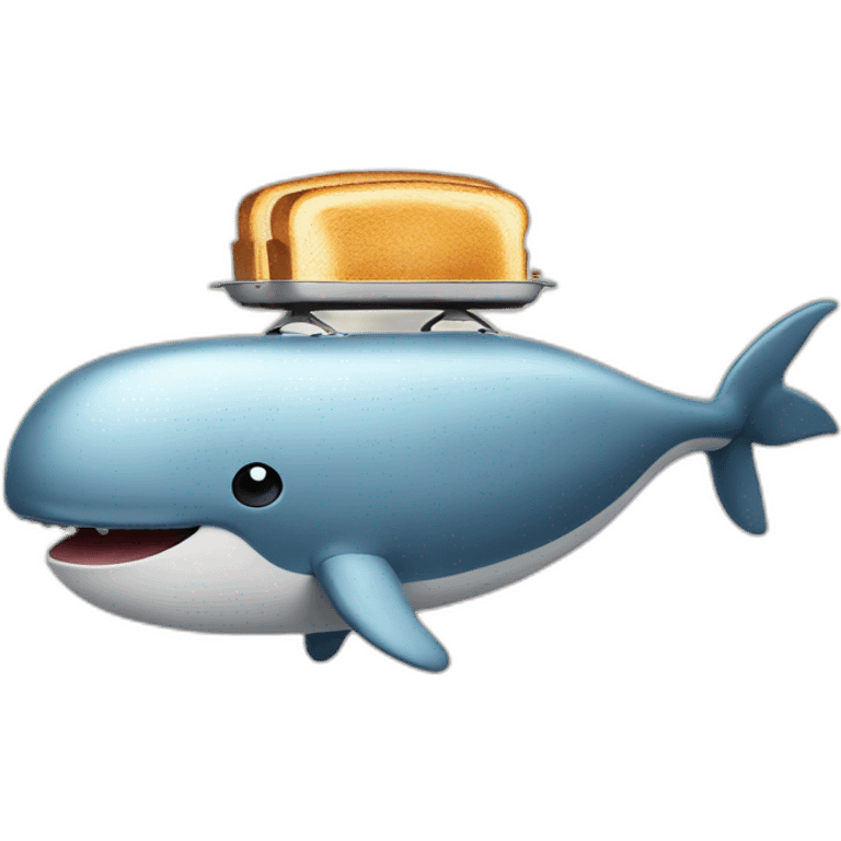 Toaster riding a whale emoji