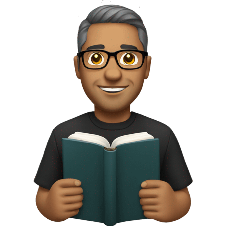 Hispanic pastor with glasses holding Bible  emoji