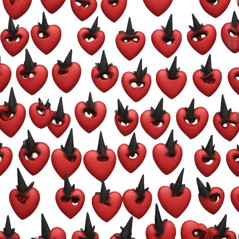 red Gothic heart with black spikes emoji