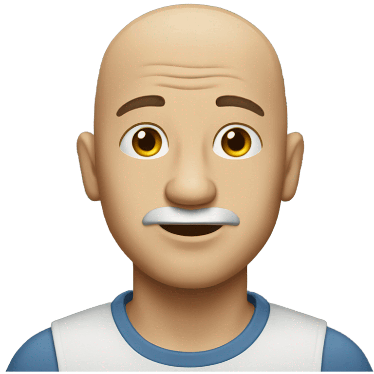 Bald man shrugging emoji