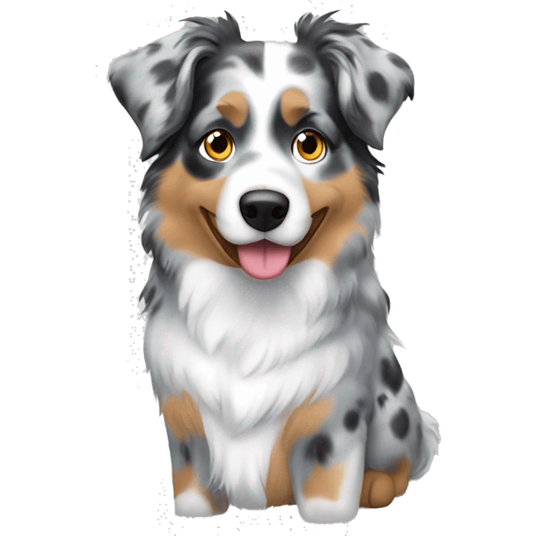 blue merle Australian shepherd popcorn emoji