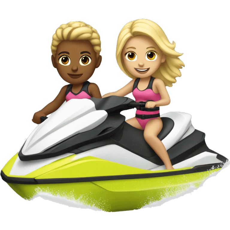 Blonde Twins on Jet Ski  emoji