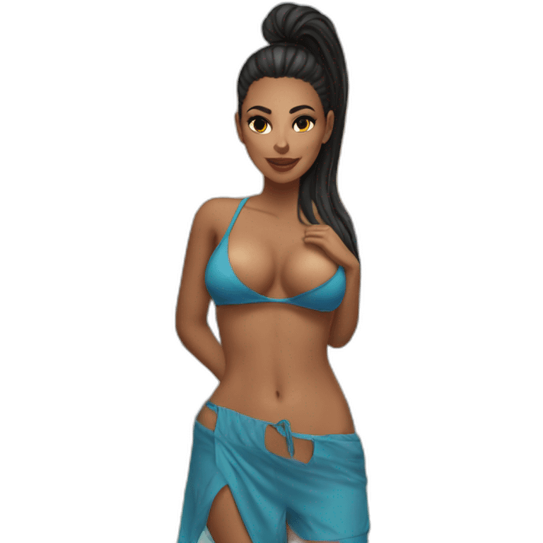 very hot latina with pool outfit emoji