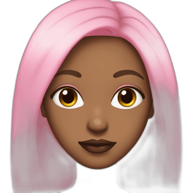 Young Black women pink lips long hair emoji