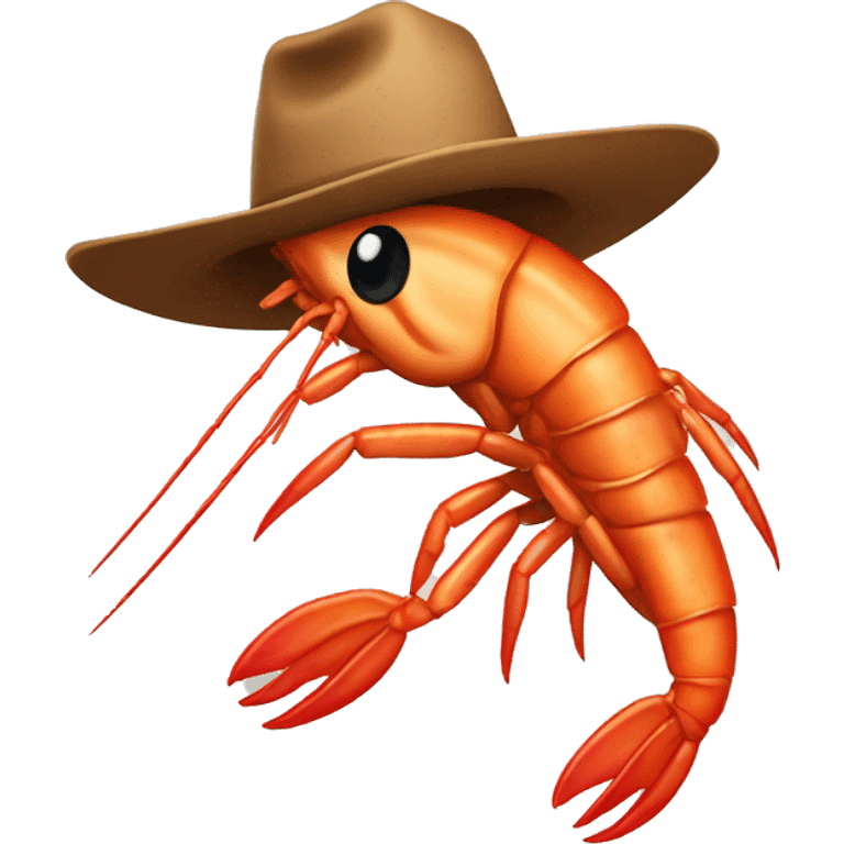 Prawn wearing a cowboy hat emoji