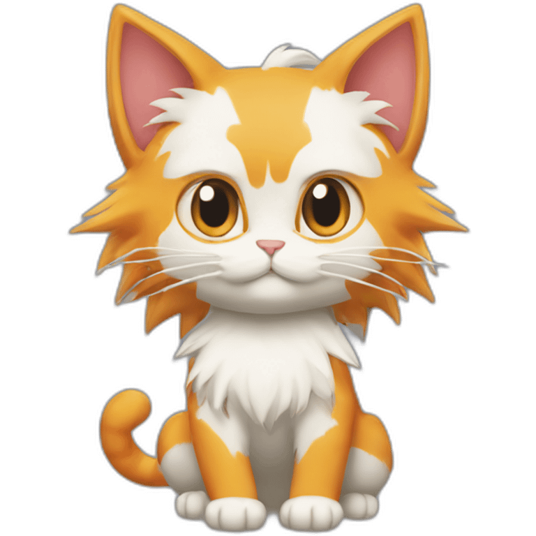 cute cat with big eyes and the hair of goku form dragon ball z serie goku-cat emoji