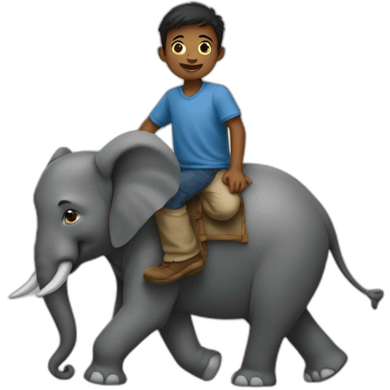 Garçon sur un éléphant emoji