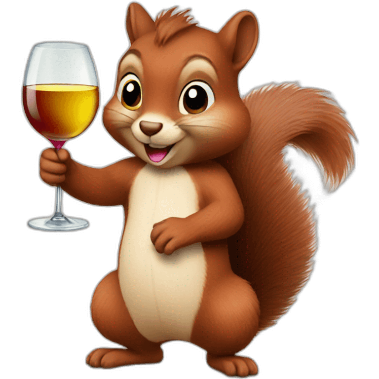 Squirrel with wine emoji