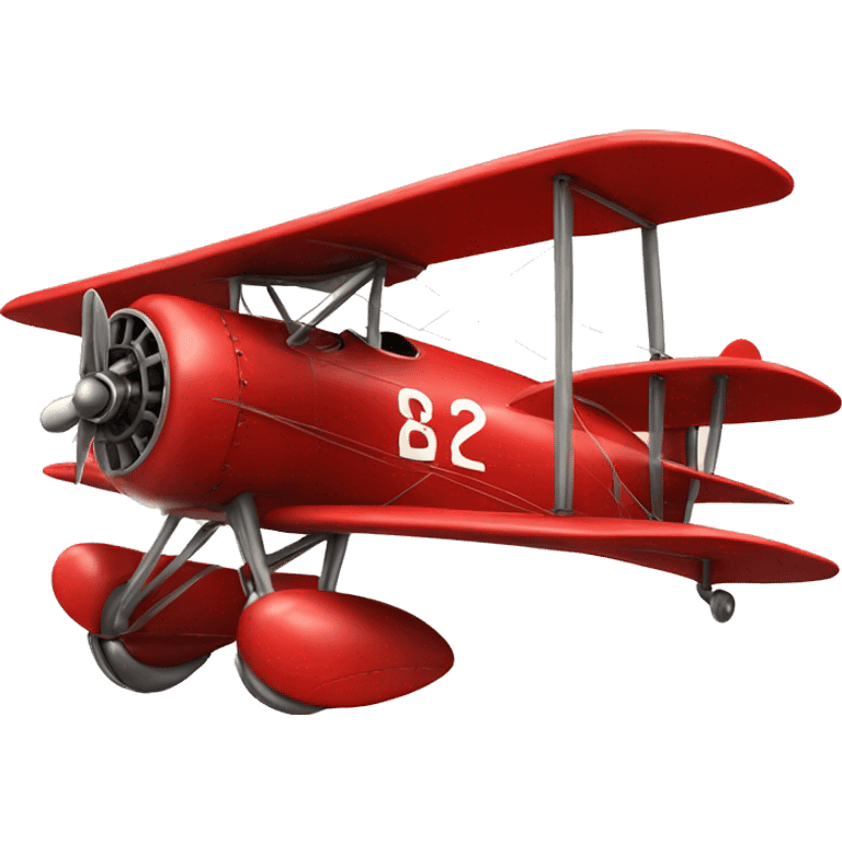 red vintage biplane emoji