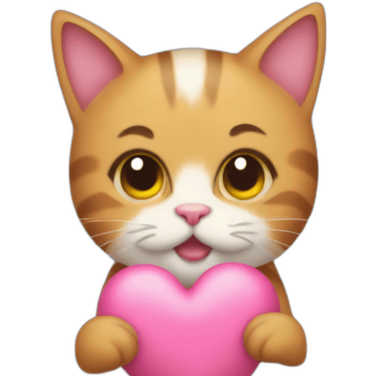 uwu cat holding a heart emoji