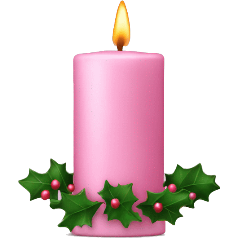 Light pink Christmas candle  emoji