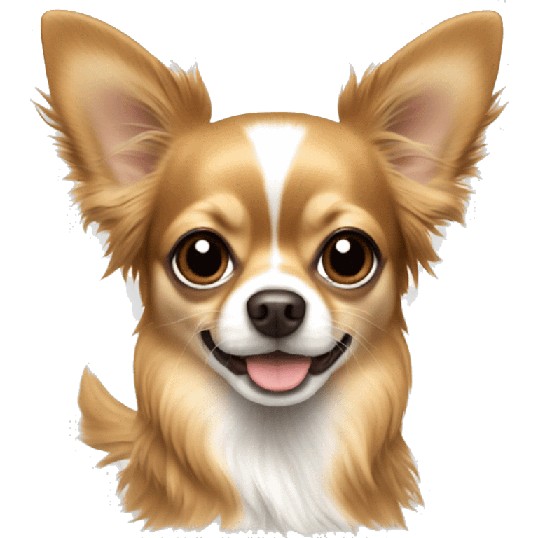 Long hair Chihuahua light brown and white emoji