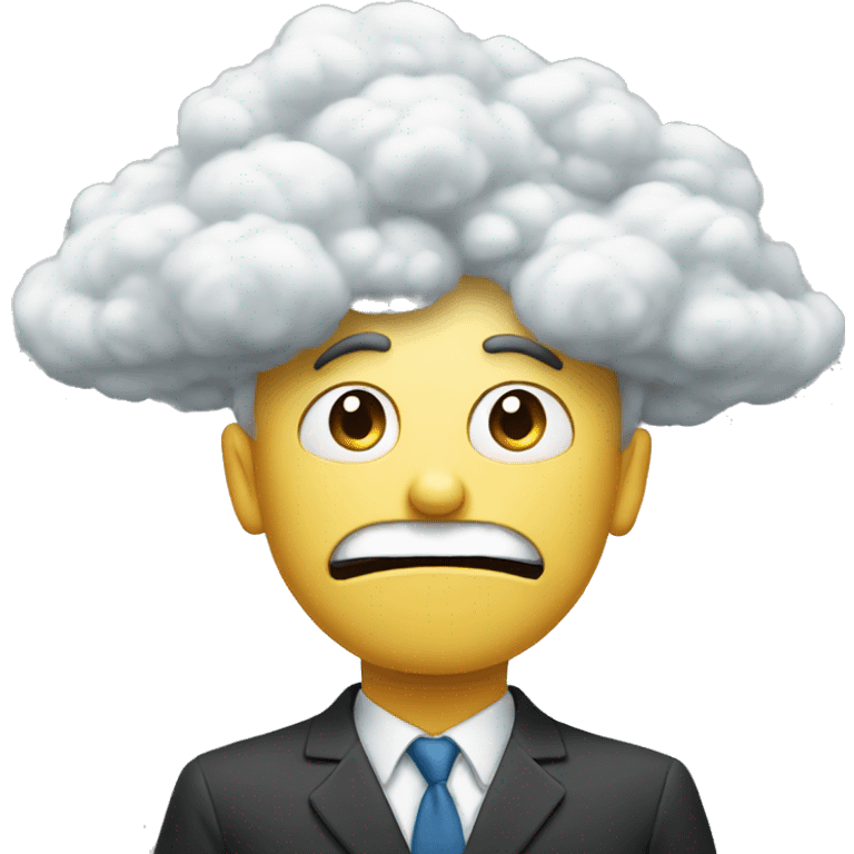 White Cloud with nervous face emoji