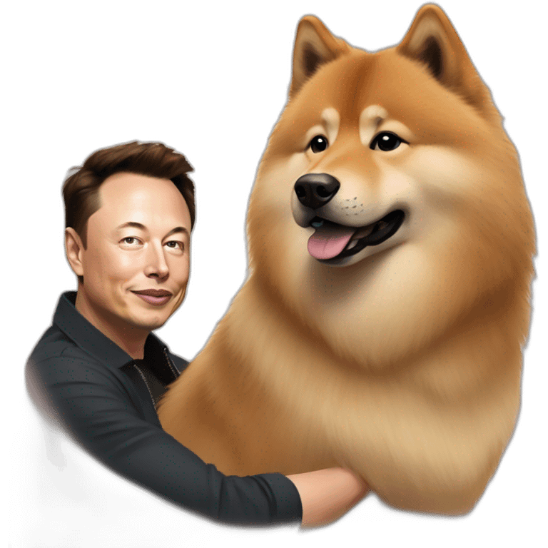 elon musk petting a eurasier emoji