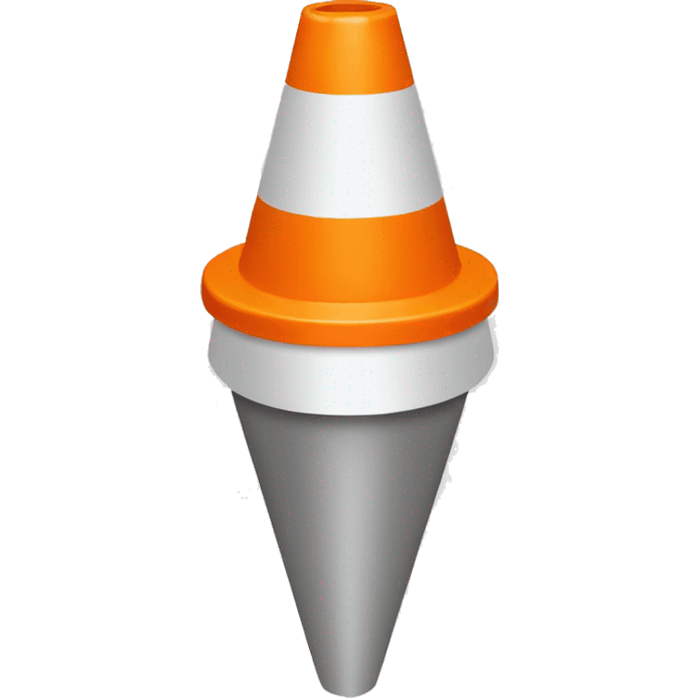 orange traffic cone with two white lines emoji