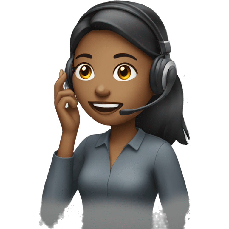 A young woman calling with a headset emoji