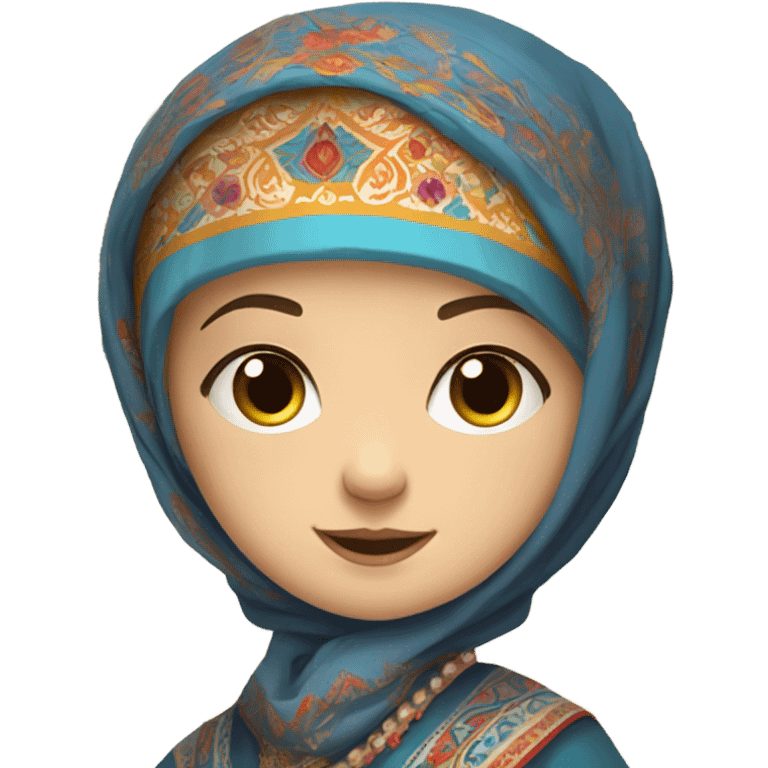 Russian girl in traditional clothes  emoji