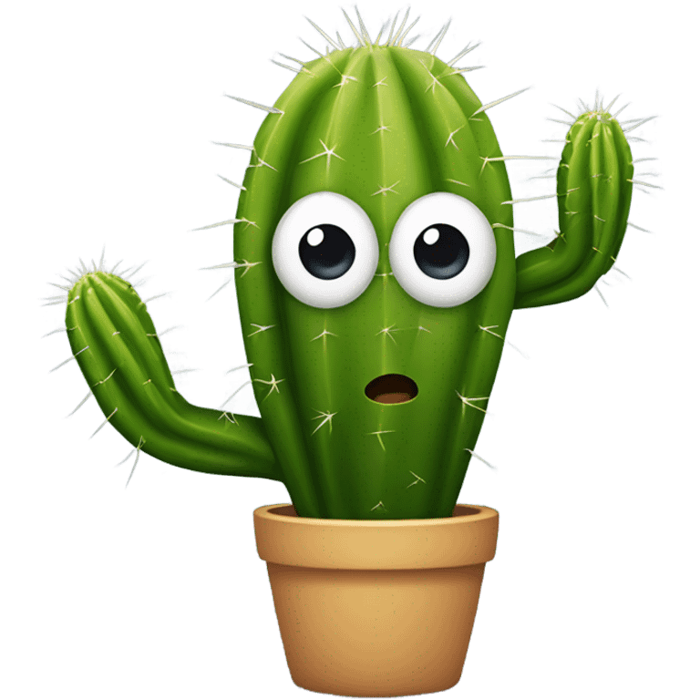 Cactus with eyelashes emoji