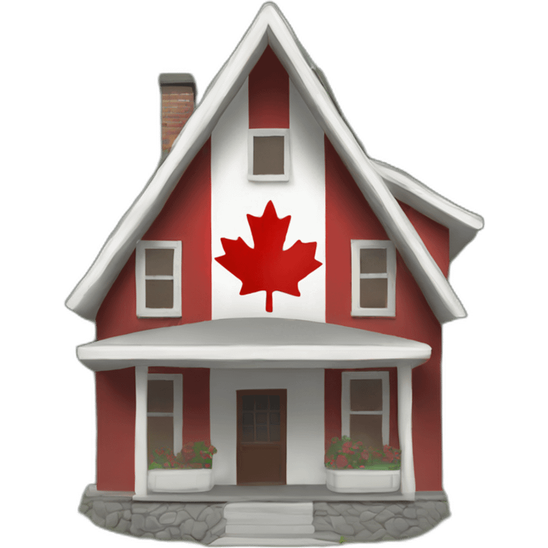 canada flag house with a up trending stoke emoji