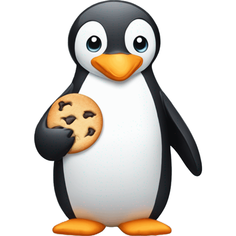 penguin eating cookie  emoji