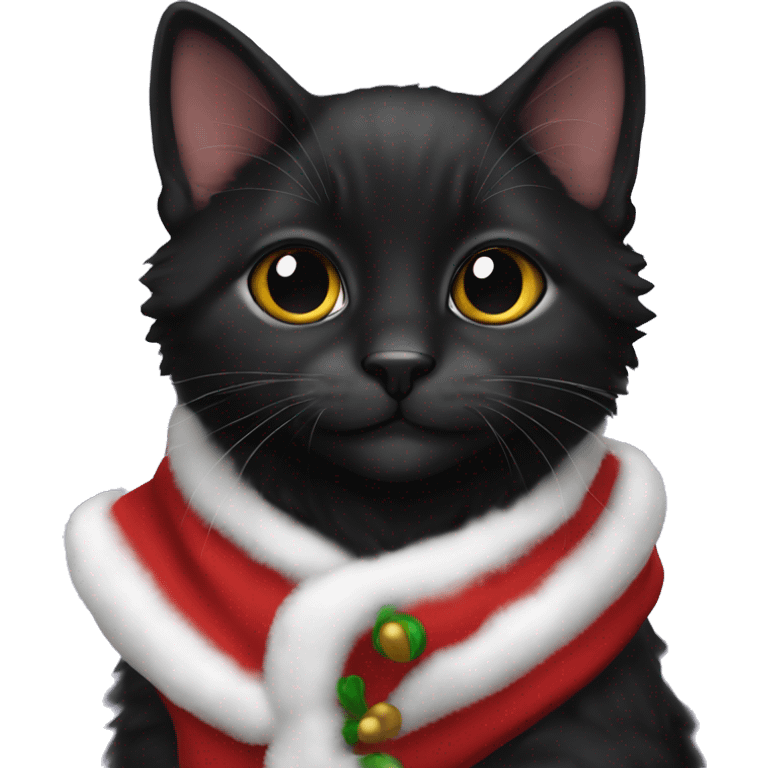 Santa’s black kitten  emoji