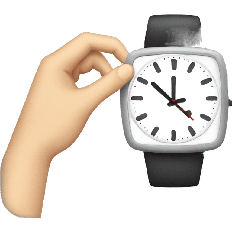 hand compressing alarm watch emoji