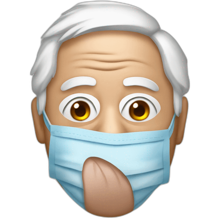 bernie sanders with mouth mask emoji