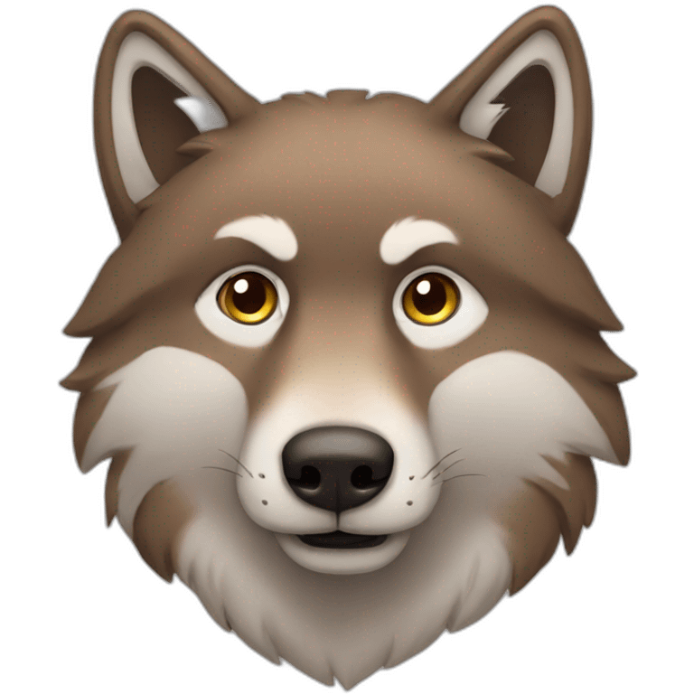 Quiet brown wolf emoji