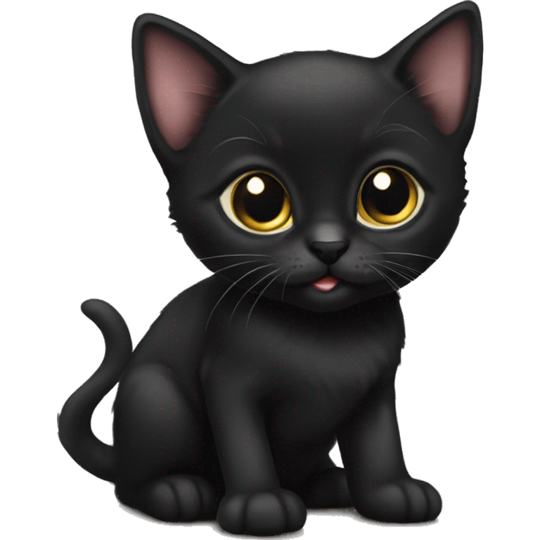 Black Bombay kitten emoji