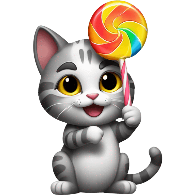 Cat with a lollipop emoji