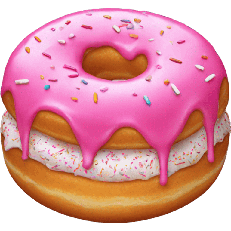 donut with pink syrup and white sprinkles emoji