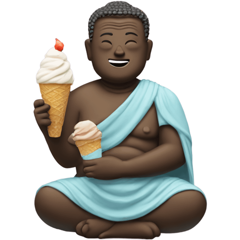 Buddah eating ice cream emoji