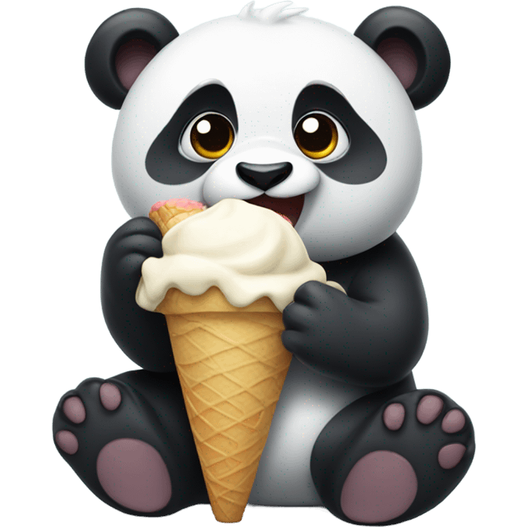 Panda eating ice cream emoji